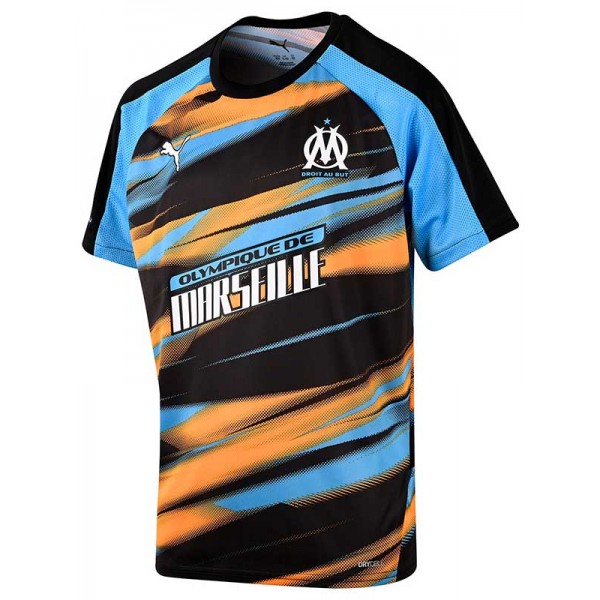 Olympique de Marseille maillot d'entraînement d'avant-match pour homme tenue de football orange tenue de sport 2025-2026